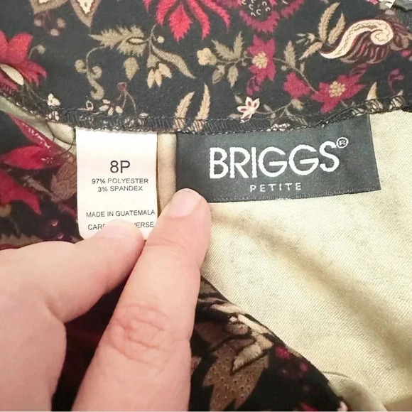 Y2k Briggs Black and red floral print skirt size 8 petite - Picture 9 of 10